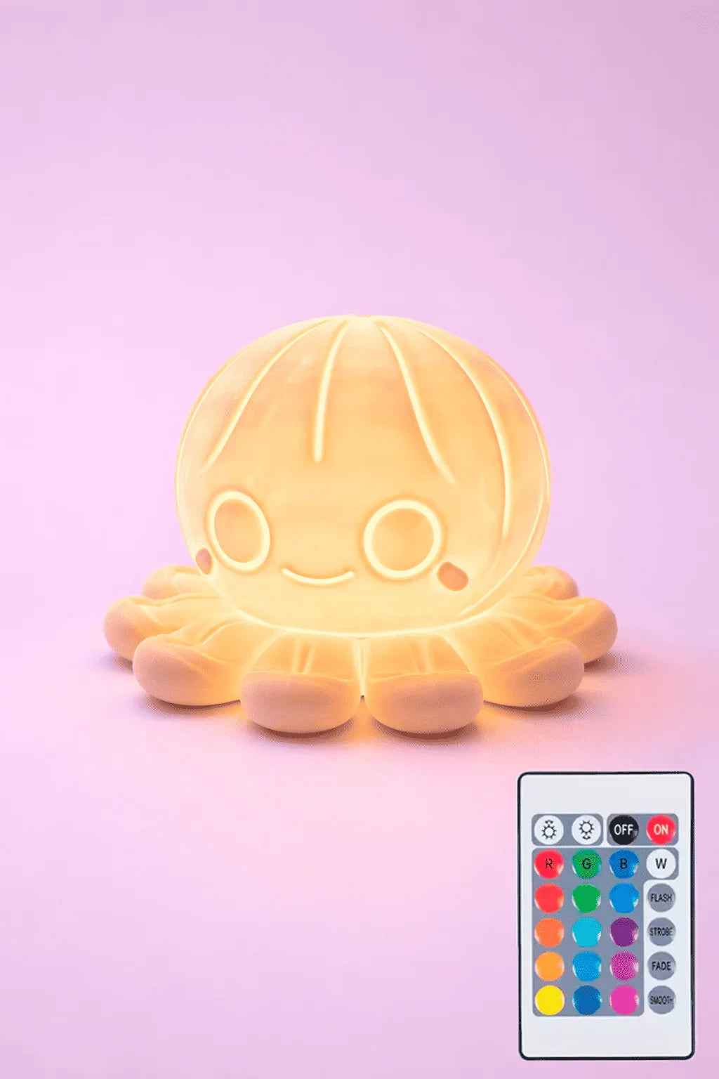 Lámpara infantil LED en forma de pulpo con control remoto, luz decorativa de mesa.